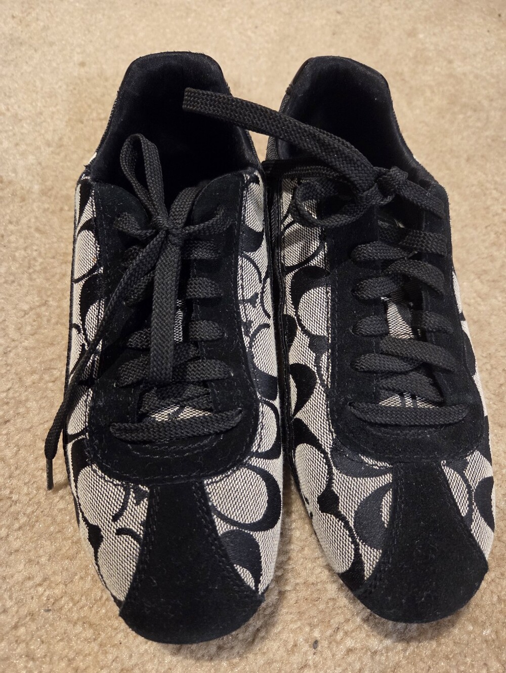Coach Black & Cream Logo-Print Women's Sneakers
